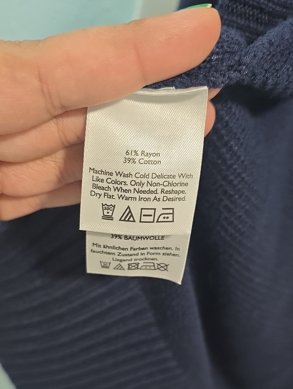 Eddie Bauer Dark Navy Open-Front Ribbed Cardigan - Picture 3 of 9
